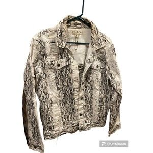 Waimea Women’s  Snake Skin Design Jean Jacket Long Sleeve Size M